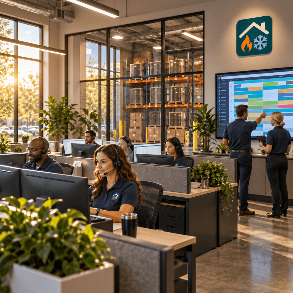 The Pellwood office on a summer morning